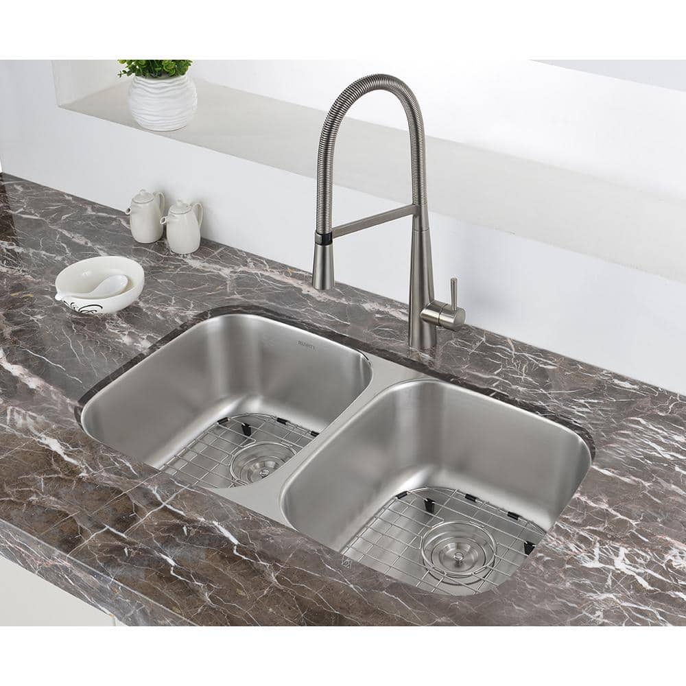 Ruvati 32-inch Stainless Steel Double Bowl Undermount Kitchen Sink
