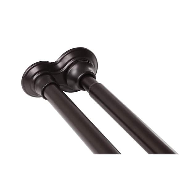 Utopia Alley Adjustable 72 in. Double Shower Curtain Tension Rods - Rust-Proof Alu with Shower Liner and Hooks, Bronze