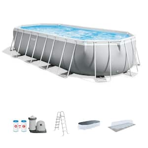 20 ft. x 10 ft. x 48 in. Prism Frame Oval Swimming Pool Set Ladder, Cover, and Pump