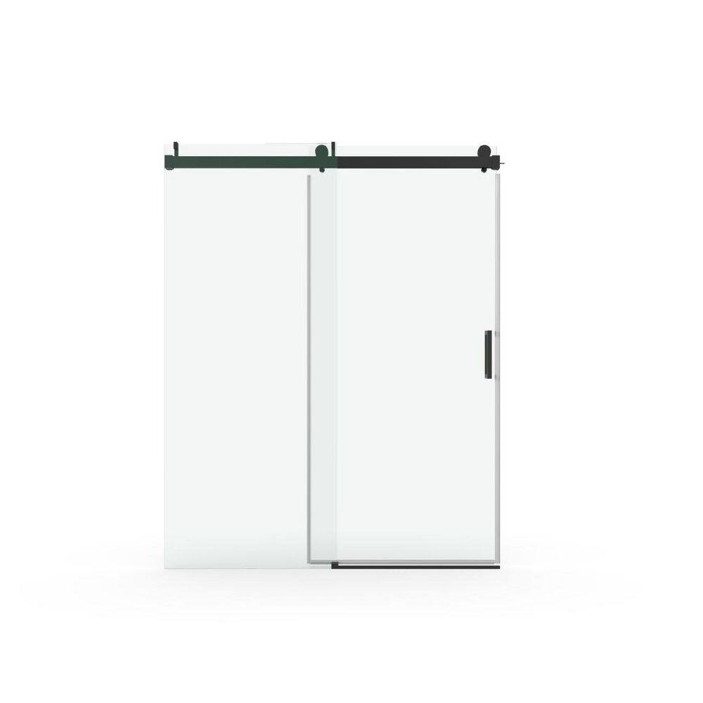 56 in.-60 in. W x 76 in. H Sliding Frameless Shower Door in Matte Black with Clear Glass with Soft-Close price history on PriceWatchPro
