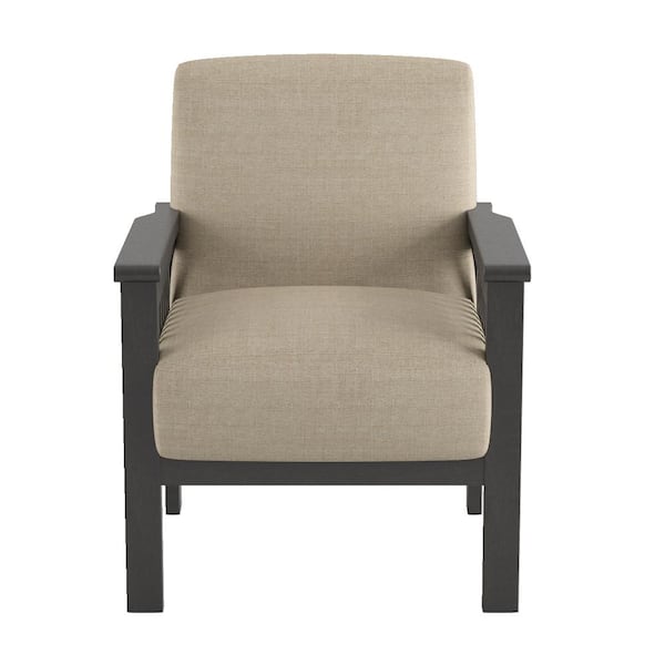 EVERGLADE HOME Copley Light Brown Textured Upholstery Solid Wood Frame Accent Chair