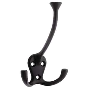 4-1/3 in. Black Flared Triple Wall Hook