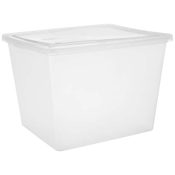 36 qt. Plastic Storage Bin with Lid in Clear (4-Pack) bin-388 - The Home  Depot