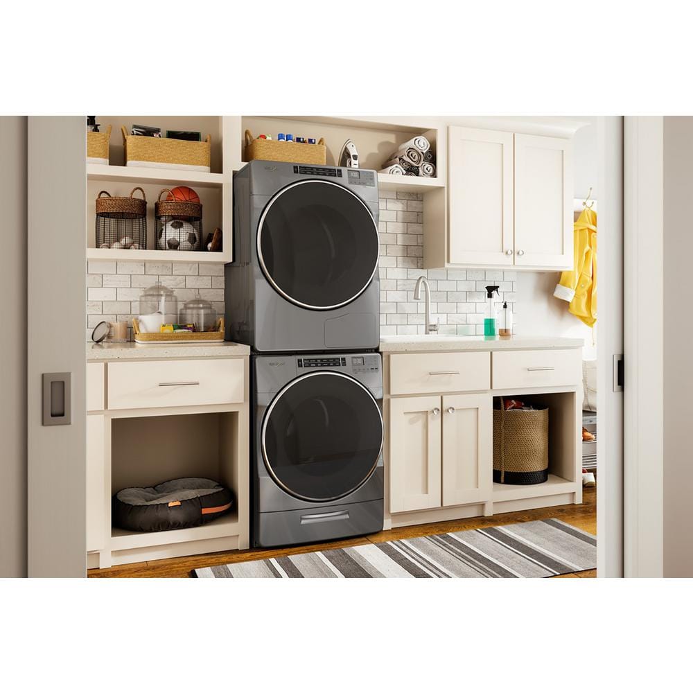 Chrome Shadow 7.4 cu. ft. Stackable Front Load Electric Dryer with Stainless Steel Drum
