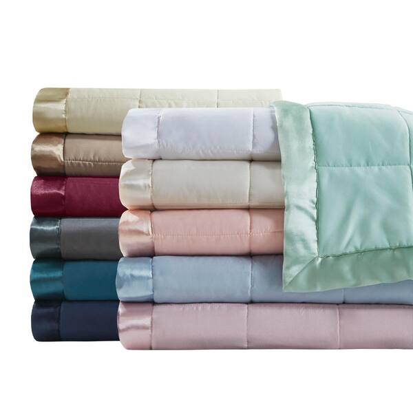 Madison Park Prospect Lightweight Blush Down Alternative Full/Queen Quilted  Blanket with Satin Trim MP51-5155 - The Home Depot