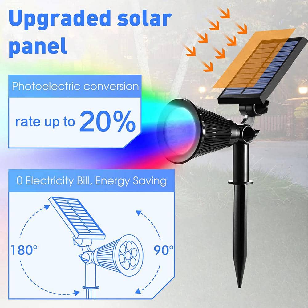 Color Changing Solar LED Outdoor Spotlight Set - 4 Pack