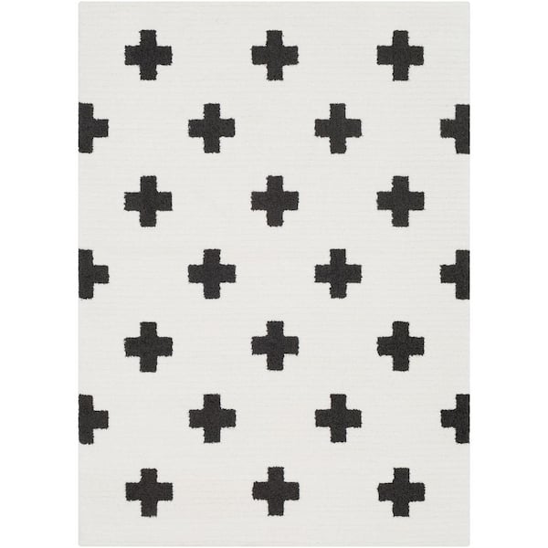Sulaiman Black/White 7 ft. x 10 ft. Area Rug