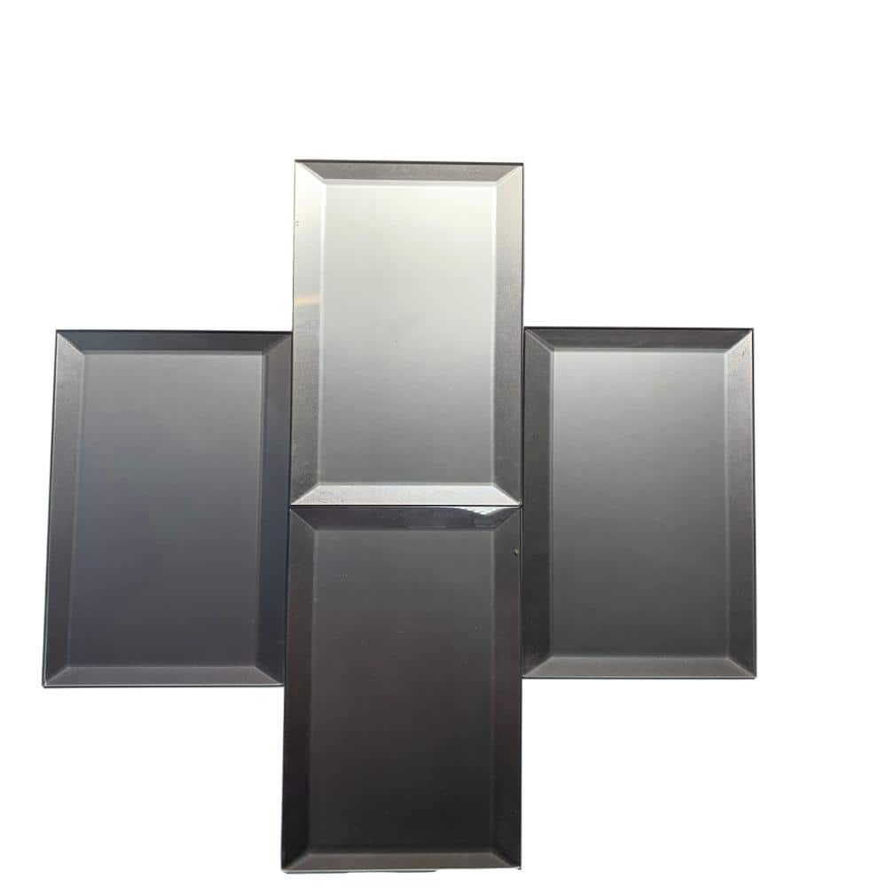 Frosted Elegance 3 in. x 6 in. Matte Gray Beveled Glass Subway Wall Tile (14 sq.ft./Case) price history on PriceWatchPro