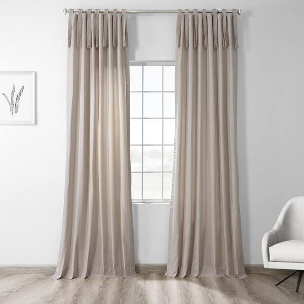 Exclusive Fabrics & Furnishings Hazelwood Beige Solid Tie Top Room