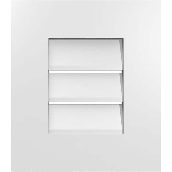 Ekena Millwork 14 in. x 16 in. Vertical Surface Mount PVC Gable Vent: Functional with Standard Frame