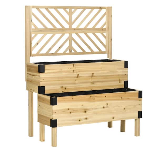 Unbranded 42.5 in. W Wood Outdoor Raised Beds