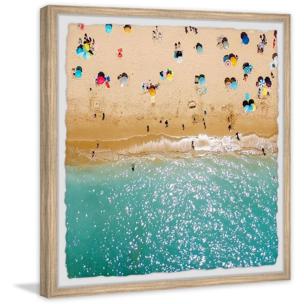 Turquoise Ocean and Sandy Shore Framed Landscape Print