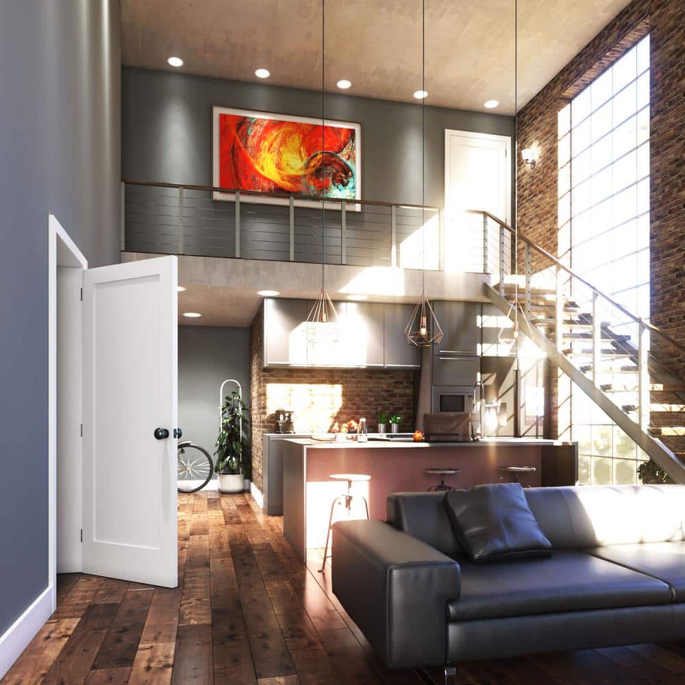 Shaker 1-Panel Solid Core White Primed Pine Interior Door Slab