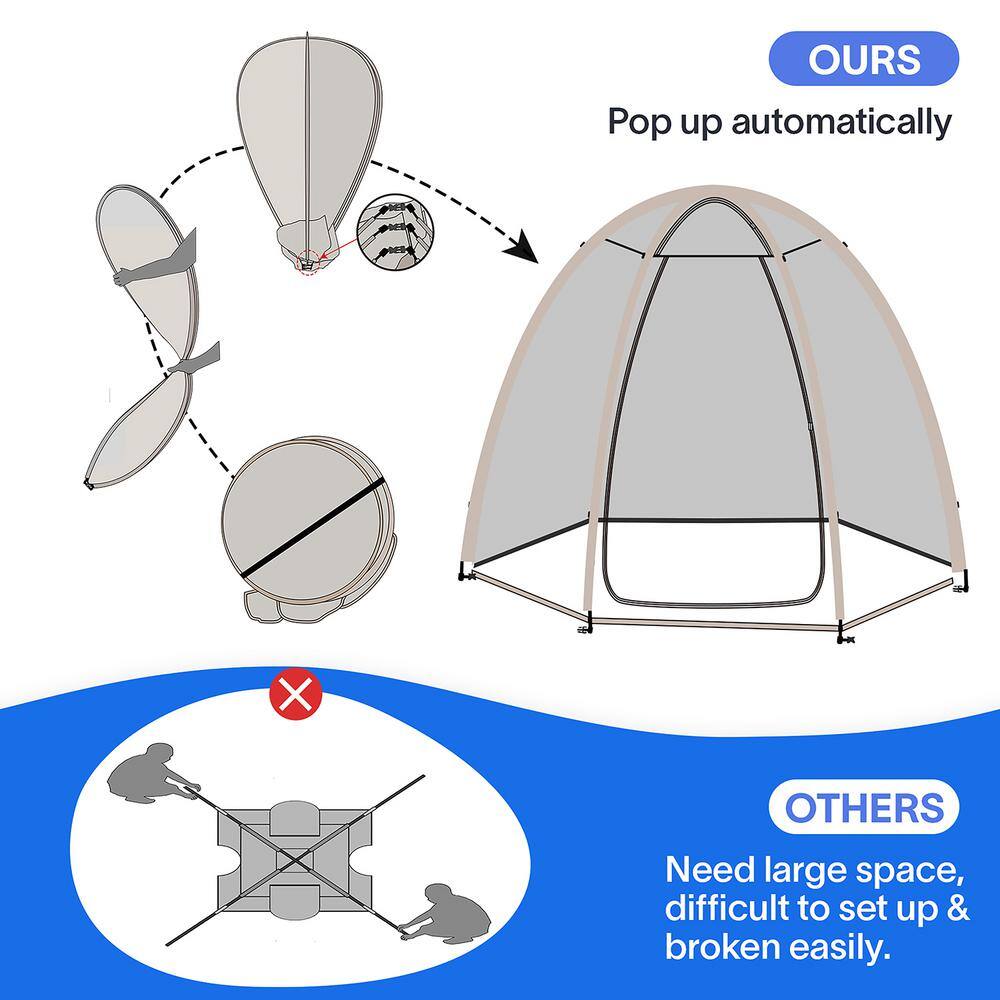 EighteenTek Transparent Pop-Up Bubble Tent Canopy Gazebo