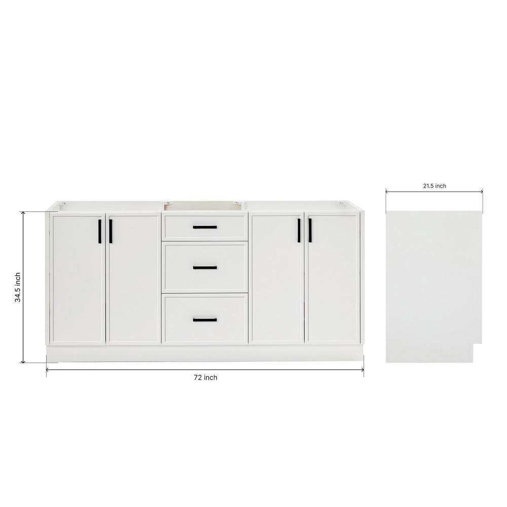 Kelly 72" White Double Freestanding Bathroom Vanity