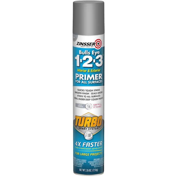 Zinsser Bulls Eye 1-2-3 26 oz. Turbo Gray Interior/Exterior Primer Spray (6-Pack)