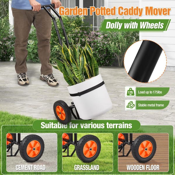Heavy Duty Plant Caddy with Wheels, Adjustable Grabbing Arm and
