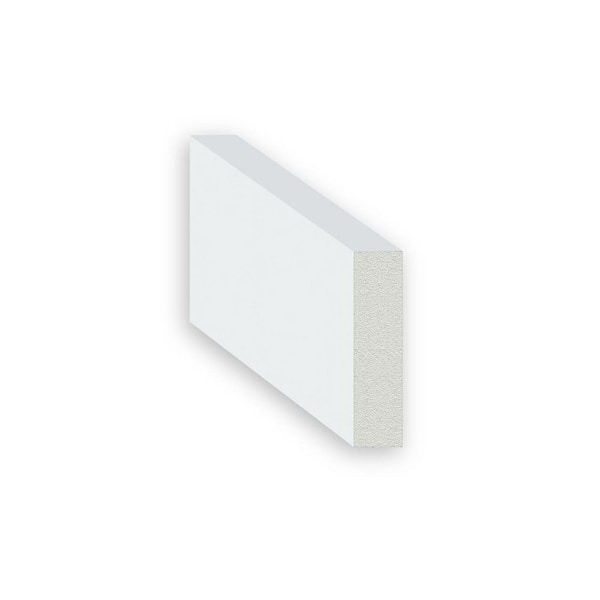 2 1/2 in. Height x 5/8 in. Wide x 3 in. Length Baseboard White Prepainted Waterproof PVC Moulding (1 Sample Piece)