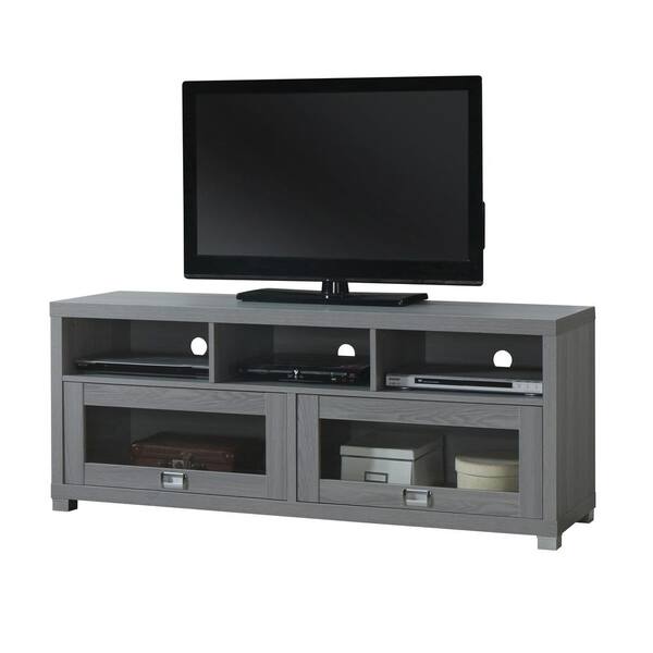 Techni Mobili Durbin 57.25 in. Gray Wood TV Stand Fits TVs Up to 65 in