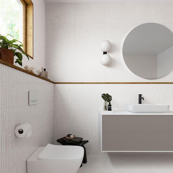 Spanish Zenstone Deco Pearl 12 in. x 24 in. Matte 3D Fluted Porcelain Wall Tile (25-Pieces, 53.8 sq. ft./Pallet)