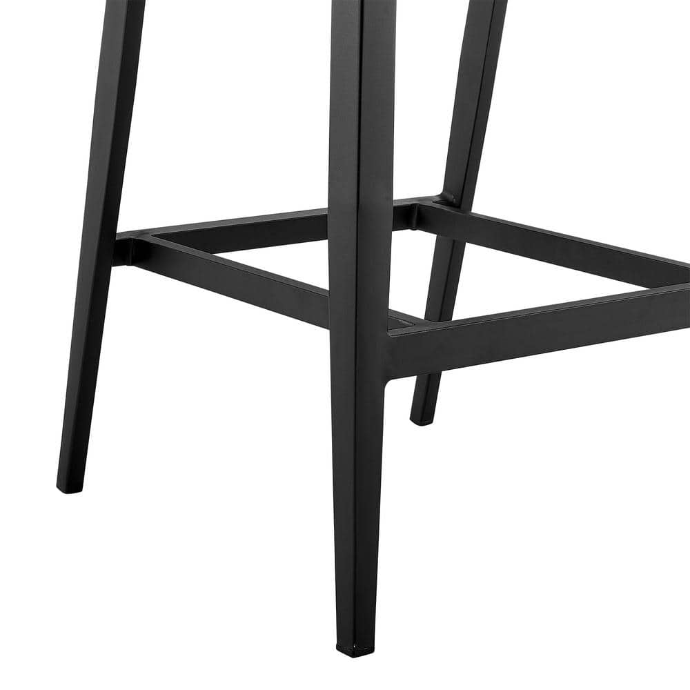 Aileen Dark Grey Cushioned Aluminum and Wicker Outdoor Bar Stool
