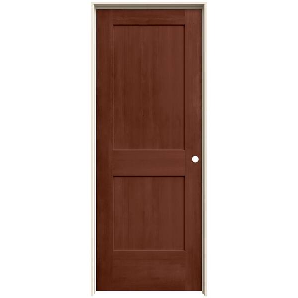 JELD-WEN 30 in. x 80 in. Monroe Amaretto Stain Left-Hand Molded Composite Single Prehung Interior Door