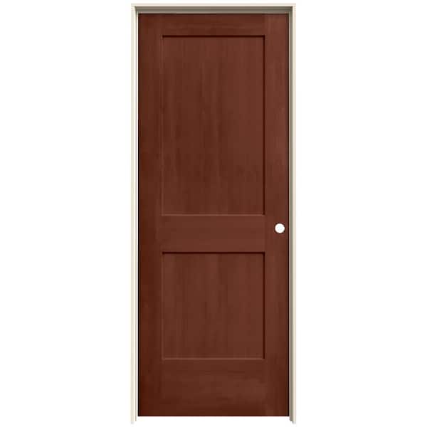 JELD-WEN 28 in. x 80 in. Monroe Amaretto Stain Left-Hand Solid Core Molded Composite MDF Single Prehung Interior Door