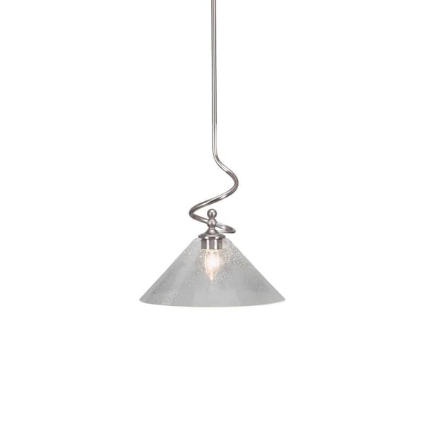 Unbranded Royale 100 W 1-Light Brushed Nickel Standard Mini Pendant Light with Glass Shade