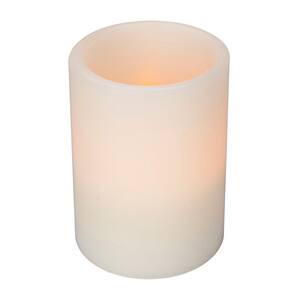 4 in. Wax Bisque Straight Edge Candle with Timer