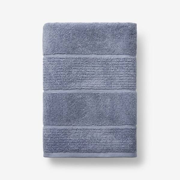 The Company Store Company Cotton Blue Mist Textured Stripe Bath Towel ...
