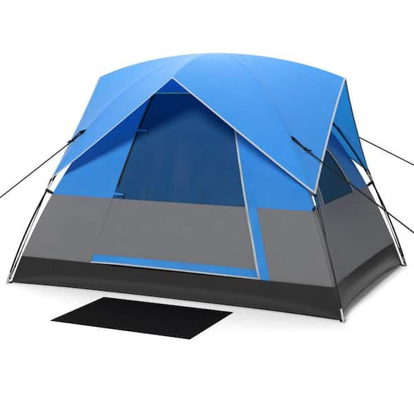 ITOPFOX 4.3 ft. x 4.8 ft. Blue Outdoor Camping Tent with Removable Floor Mat in 3 Person Capacity for Camping H2SA10 3OT005 The Home Depot