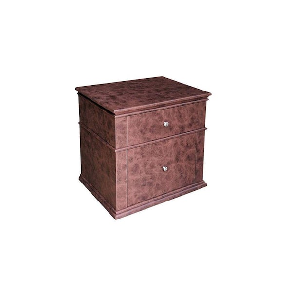 Benjara 26.5 in. 2-Drawer Brown Wooden Nightstand