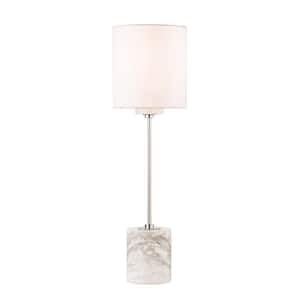 Fiona 22 in. H Polished Nickel Table Lamp with Faux Silk Shade