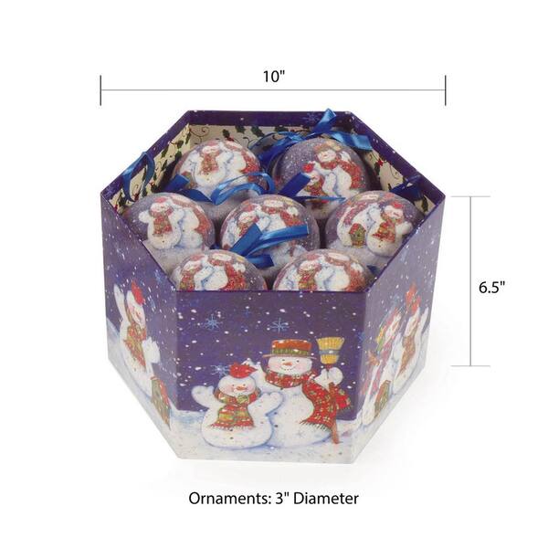 Set of 14 Traditional Christmas Santa Snowman Baubles Tree Balls Decoration Box 
