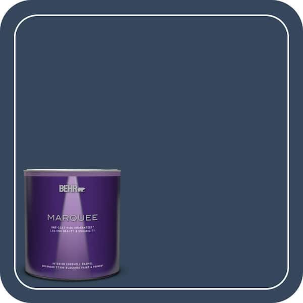 BEHR MARQUEE 1 qt. #MQ5-54 Compass Blue One-Coat Hide Eggshell Enamel Interior Paint & Primer