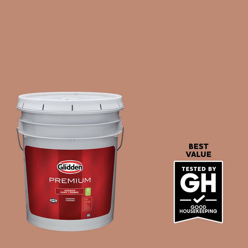Glidden Premium 5 gal. PPG1068-5 Terrazzo Tan Satin Interior Latex