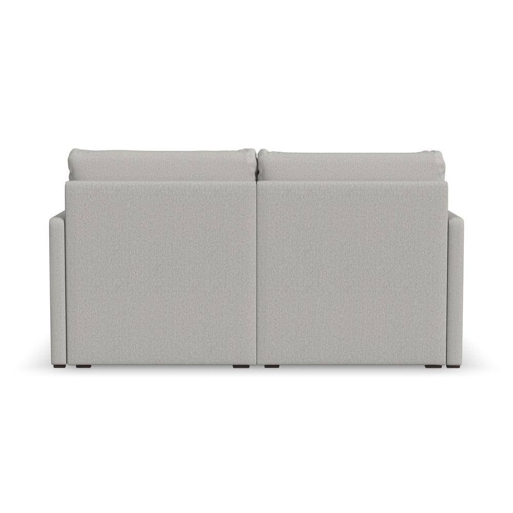 Frost Light Gray Modular Fabric Loveseat with Square Arms