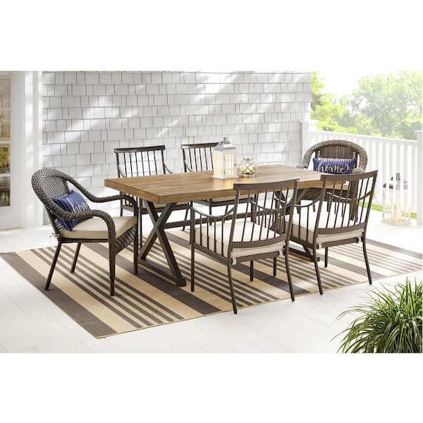 Rectangular Metal Outdoor Dining Table, What Chairs To Put With Farmhouse Table