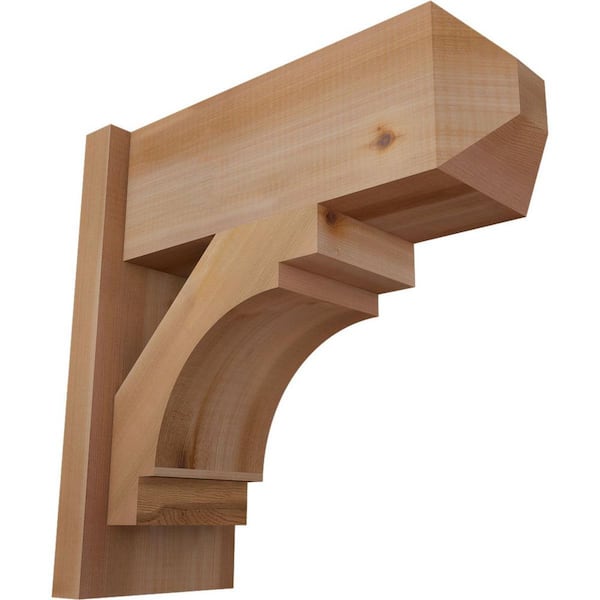Ekena Millwork 8 in. x 18 in. x 18 in. Merced Craftsman Smooth Western Red Cedar Outlooker