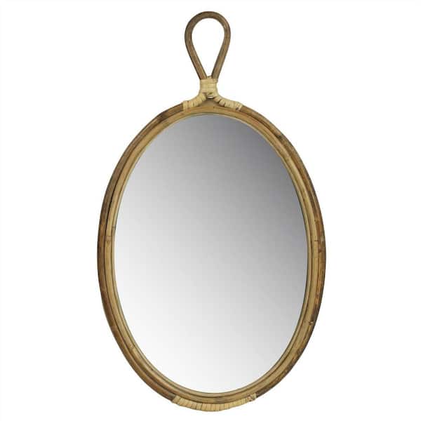 HomeRoots 0.5 in. x 20 in. Classic Irregular Framed Brown Vanity Mirror