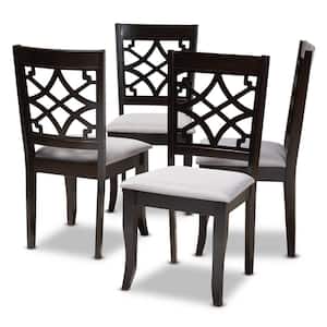 Mael Gray and Espresso Fabric Dining Chair (Set of 4)