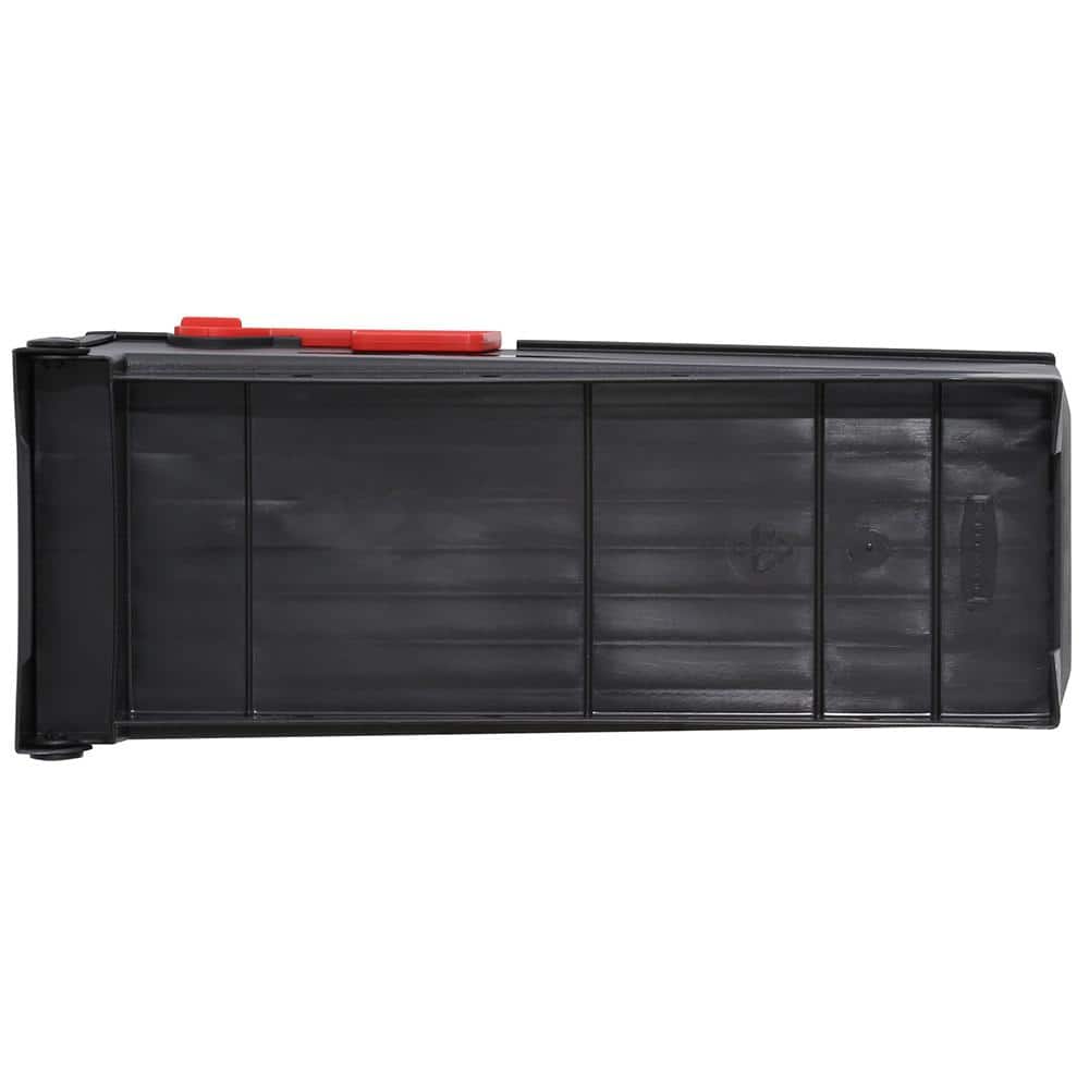 Patriot Medium Black Plastic Post Mount Mailbox