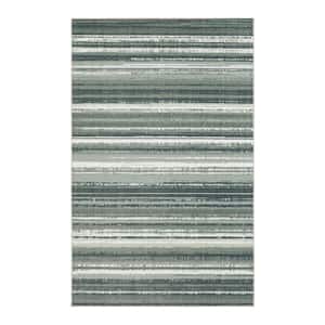 Boho Stripe Grey 2 ft. 6 in. x 3 ft. 10 in. Machine Washable Area Rug