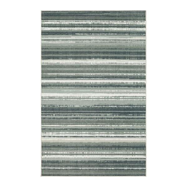 Mohawk Home Boho Stripe Grey 2 ft. 6 in. x 3 ft. 10 in. Machine Washable Area Rug