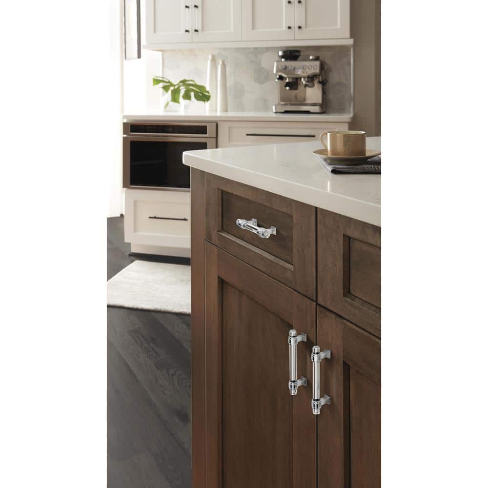 Glacio Clear and Polished Chrome 3-3/4 inch Cabinet Pull