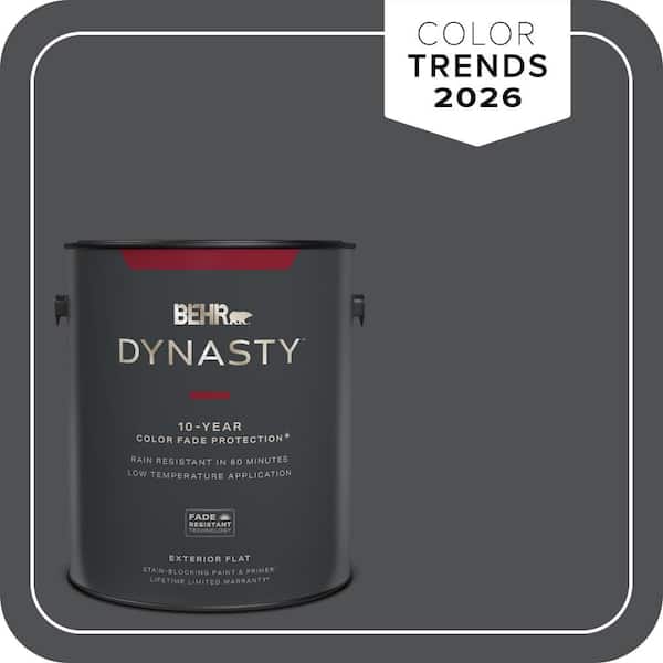 BEHR DYNASTY 1 gal. #PPU18-01 Cracked Pepper Flat Exterior Stain-Blocking Paint & Primer