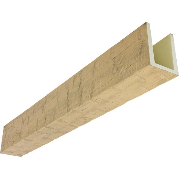 Ekena Millwork Heritage Timber 9.5 in. x 7.5 in. x 20 ft. Reclaimed Axed Cut Natural White Oak Faux Wood Beam