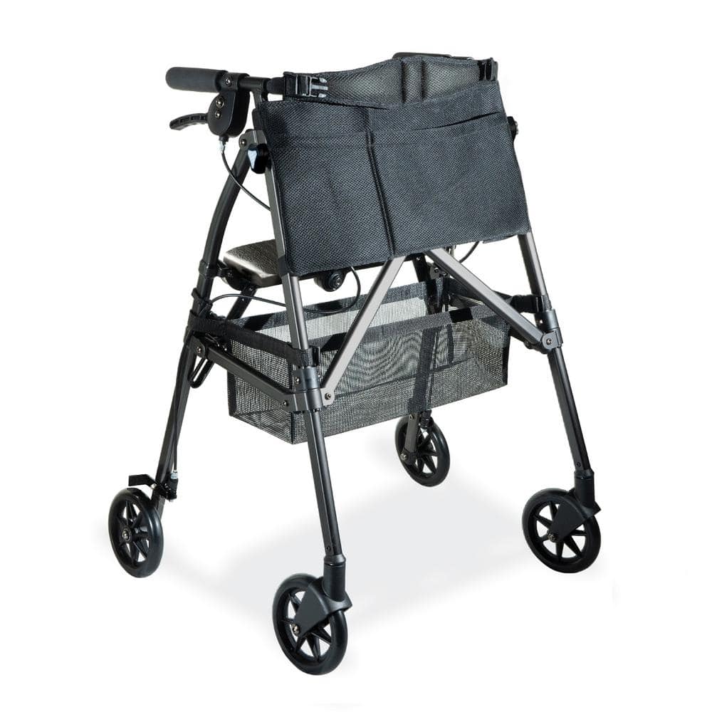 Stander EZ Fold-N-Go Four-Wheel Lightweight Folding Rollator with 