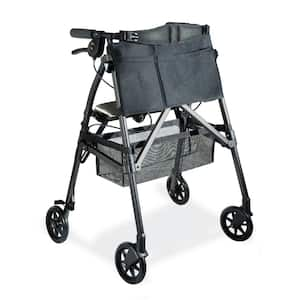 Wonder Rollator Plus, 4-Wheel Lightweight Folding Walker in Black Walnut