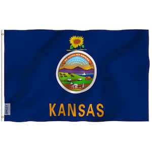Fly Breeze 3 ft. x 5 ft. Polyester Kansas State Flag 2-Sided Flags Banners with Brass Grommets and Canvas Header